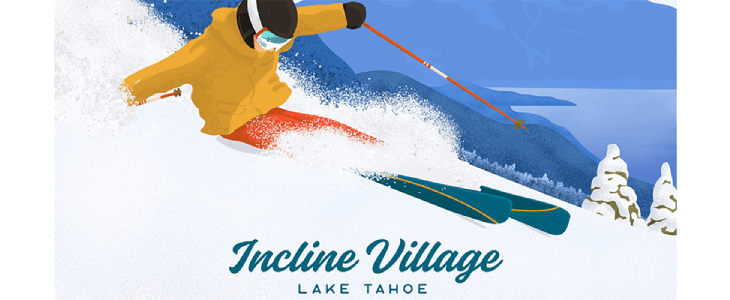 illustration of a skiier skiing downhill